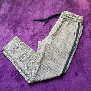 Plaid Trousers with Drawstrings